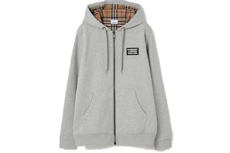 grauer burberry zipper|Burberry Cotton Blend Zip Hoodie Grey Men's .